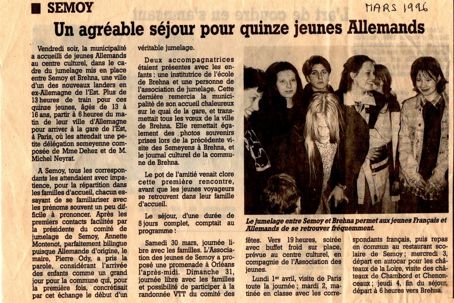 1996 Mars arrivée des jeunes de Brehna (Copier)